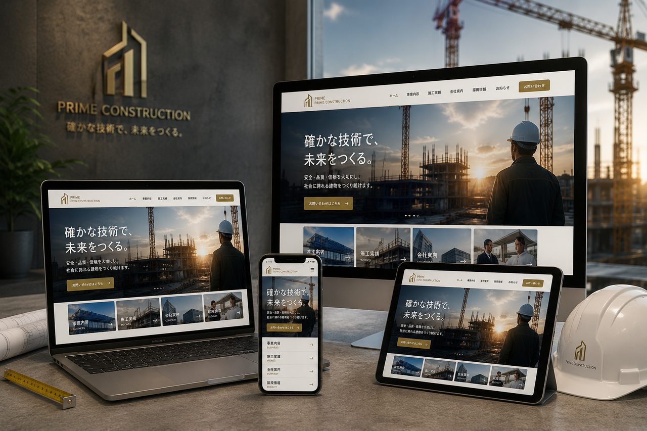 建設・施工業のホームページ制作イメージ